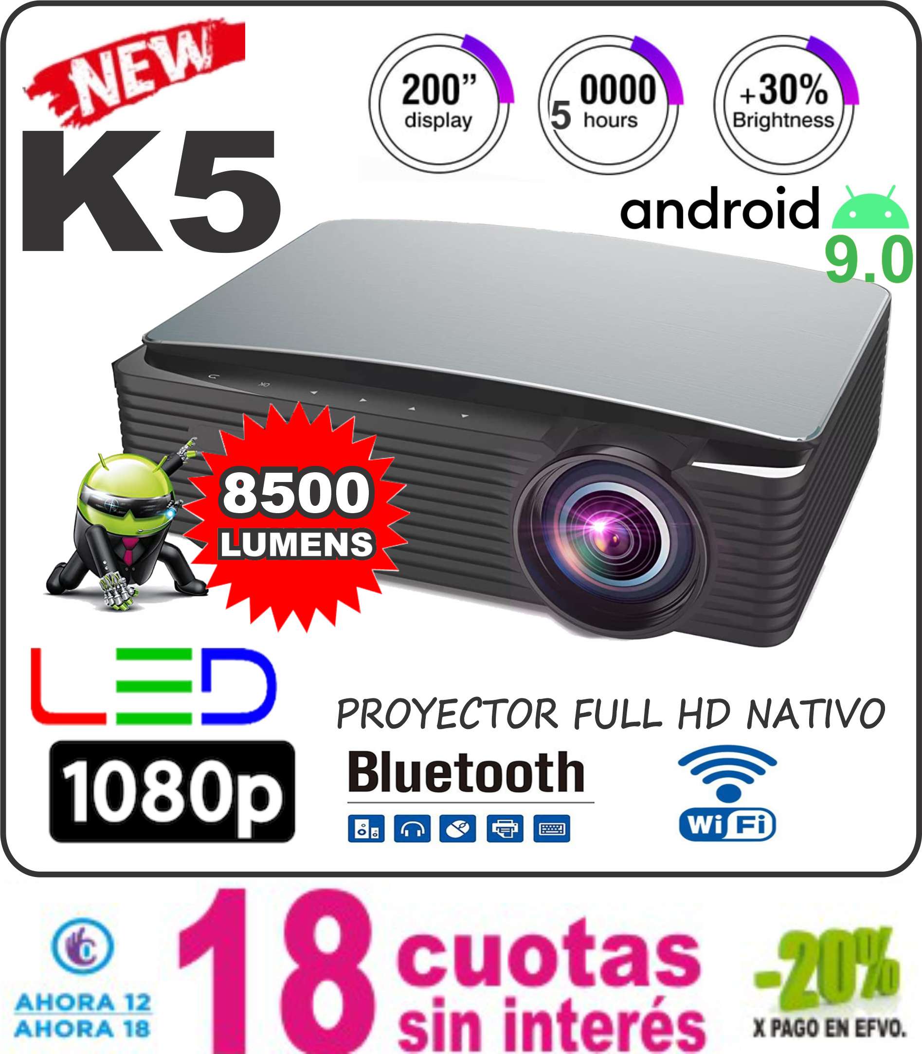 PROYECTOR FULL HD 1080P NATIVO 4500 LUMENS 10.000:1 UN CINE!!!